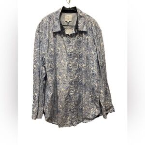 Construct Modern Fit Hybrid Shirt XXL | Blue Paisley | Cotton Blend
